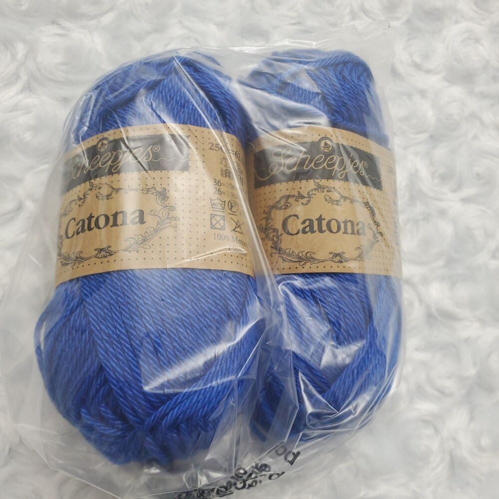 Scheepjes Catona Mercerized Yarn Skeins 25g / 62.5m Blue New colorway 201